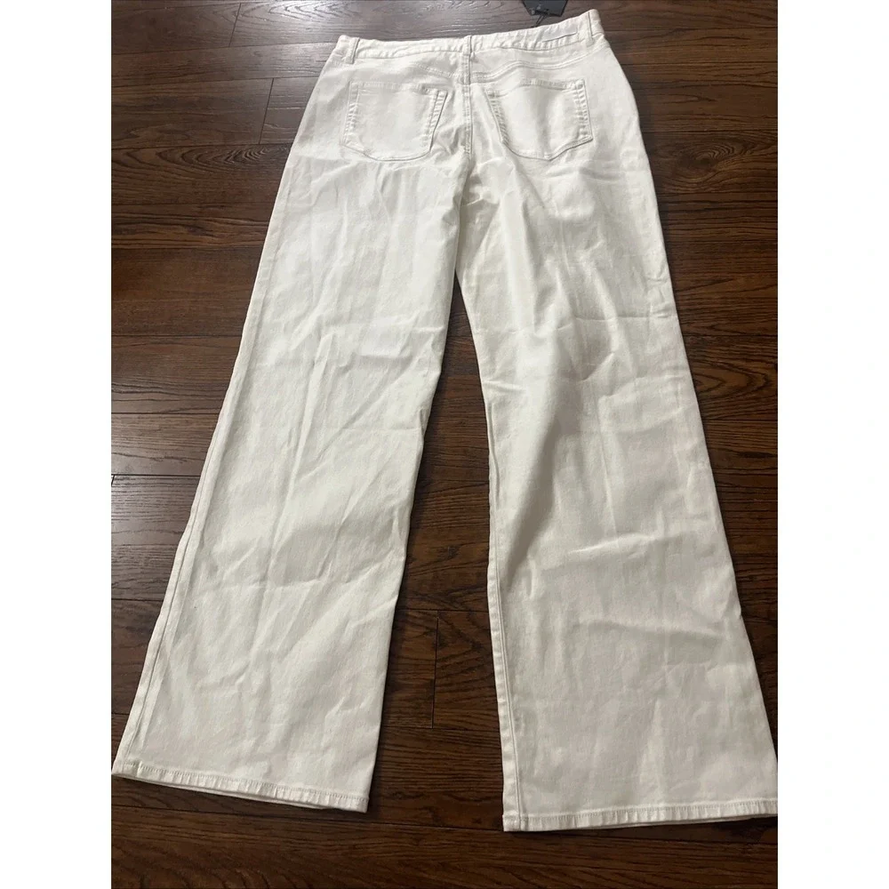 Paige Sasha Pearl White Coating Jeans Women's Size 34 Straight Leg Denim